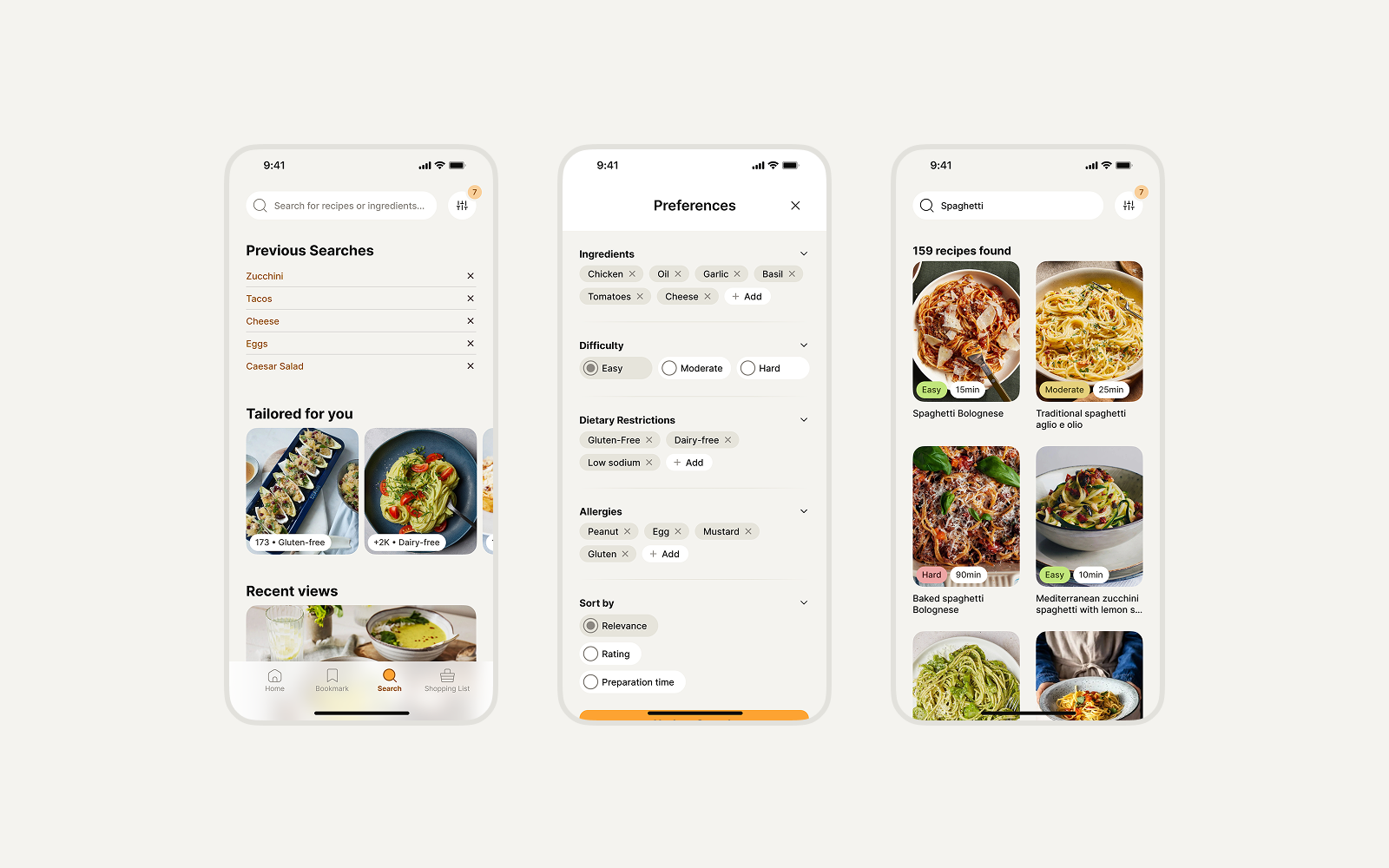 Cook Mate app screens