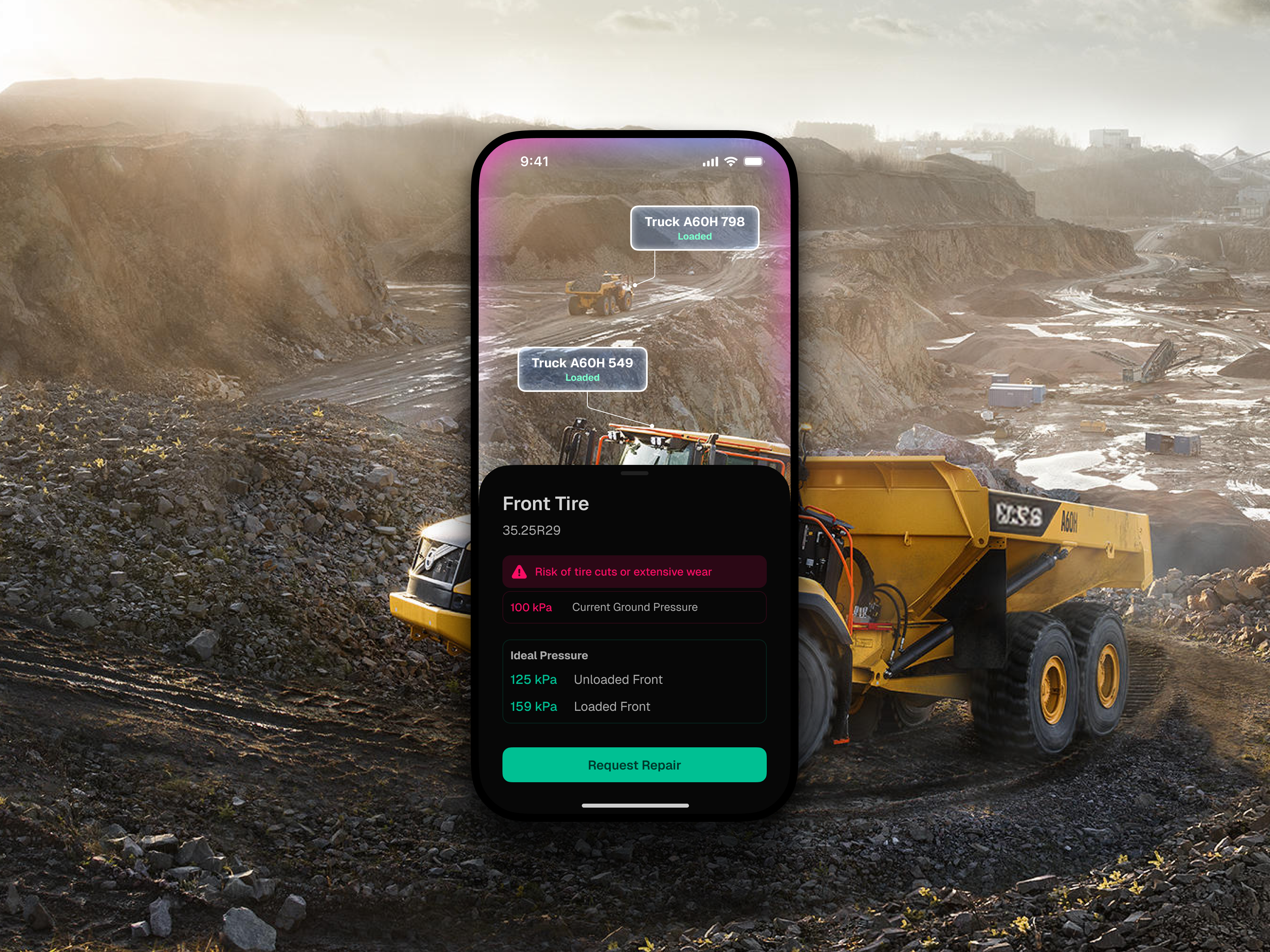 Smart Safety, scanning a haul truck for a fault diagnosis