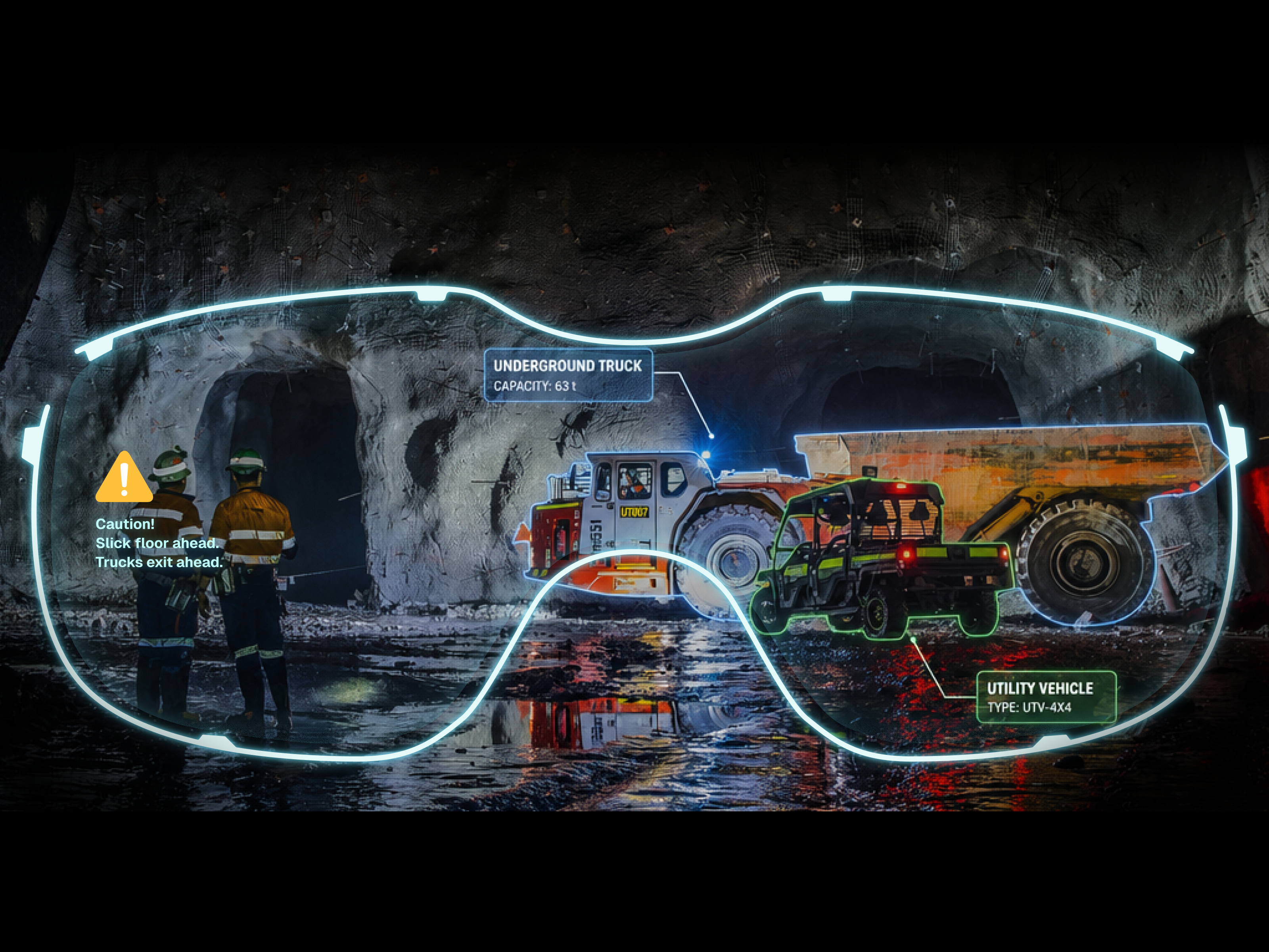 Smart Safety, hazard alert calling out a slick floor and truck exit